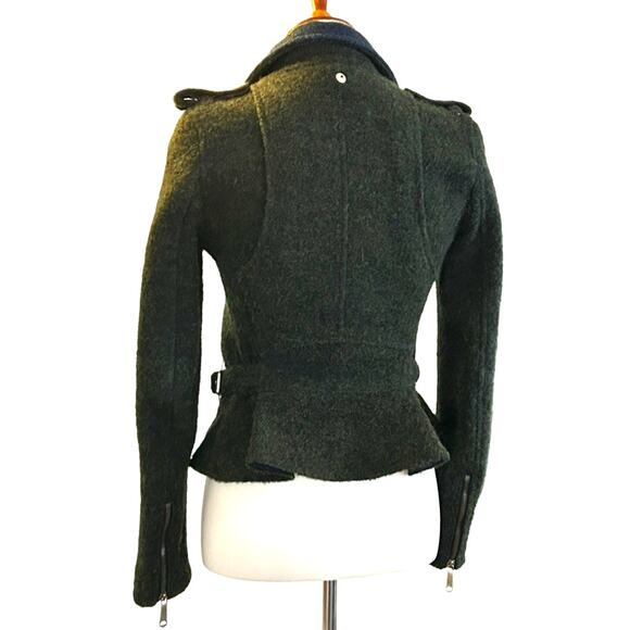Rare Diesel Black Gold Peplum Moto Jacket – Wool Alpaca Blend, XS - Picture 5 of 9